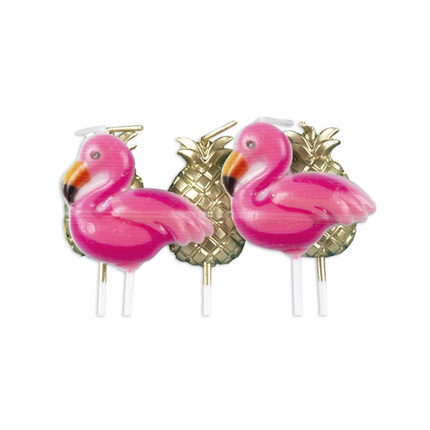 hawaii-kaarsenset-flamingo-7cm-5-delig