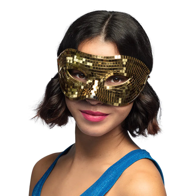 Maschera occhi Disco Gold