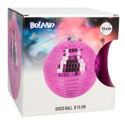 Discoball rosa 15 cm