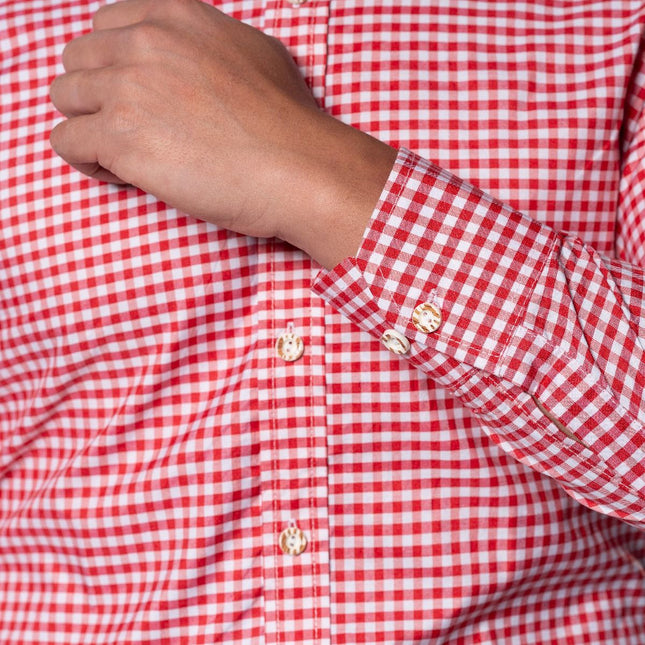 Camicia Trapeze Leopold Red Blocked