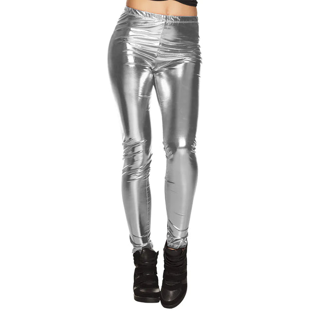 Legging argento metallizzato