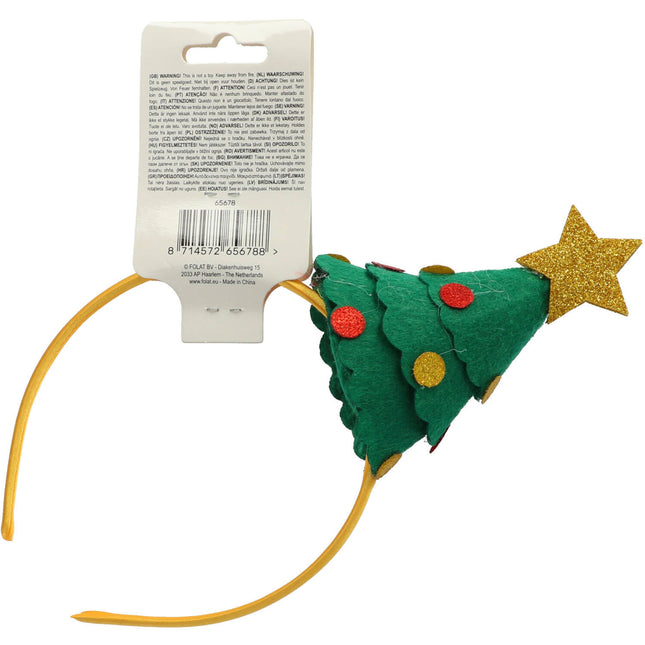 Cerchietto albero di Natale con stella d'oro