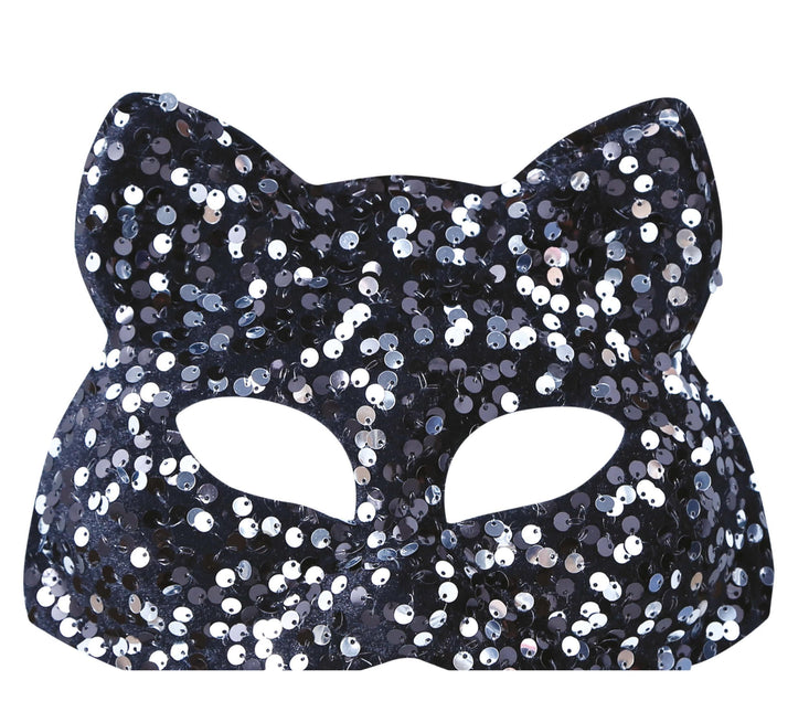 Maschera occhi argento con paillettes