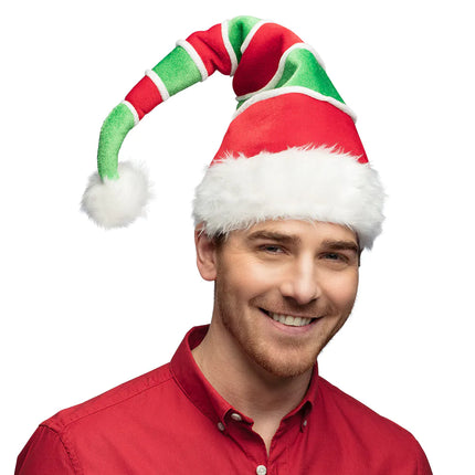 Cappello da Babbo Natale Elfo Rosso Verde