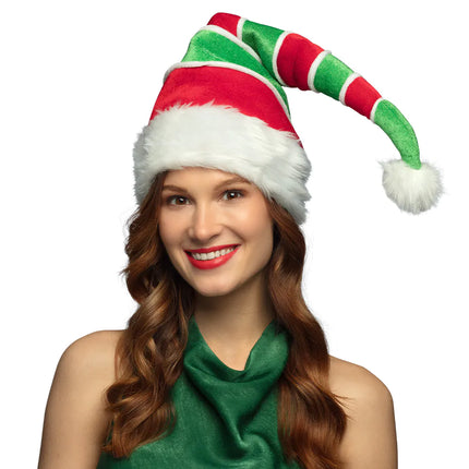 Cappello da Babbo Natale Elfo Rosso Verde