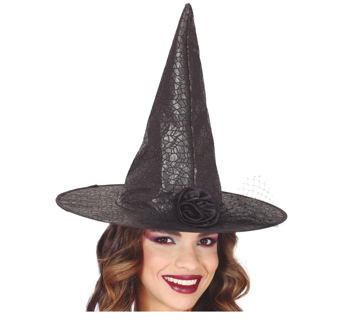 Cappello da strega di Halloween con fiore