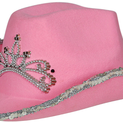 Cappello da cowboy in feltro rosa, bambini