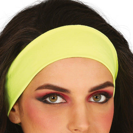 Fascia per capelli neon giallo