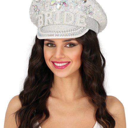 Cappello da capitano della sposa con gioielli, adulti