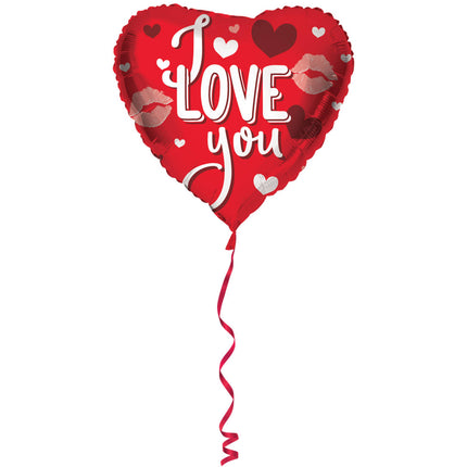 Palloncino in foil a forma di cuore I Love You rosso - 45 cm