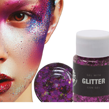 Gel glitterato viola 20g