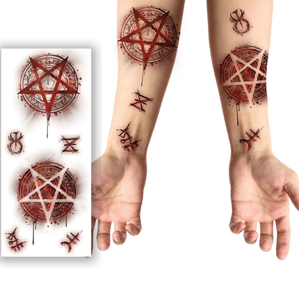 Tatuaggi finti di Halloween satanici 6 pezzi