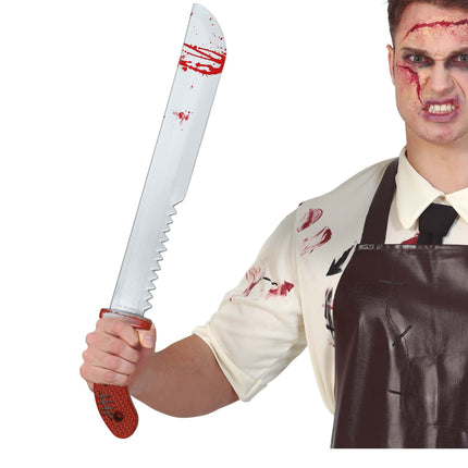 Machete finto di Halloween con sega da 60 cm