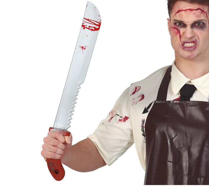 Machete finto di Halloween con sega da 60 cm