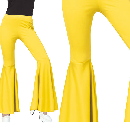 Pantaloni Disco 70S Giallo Donna