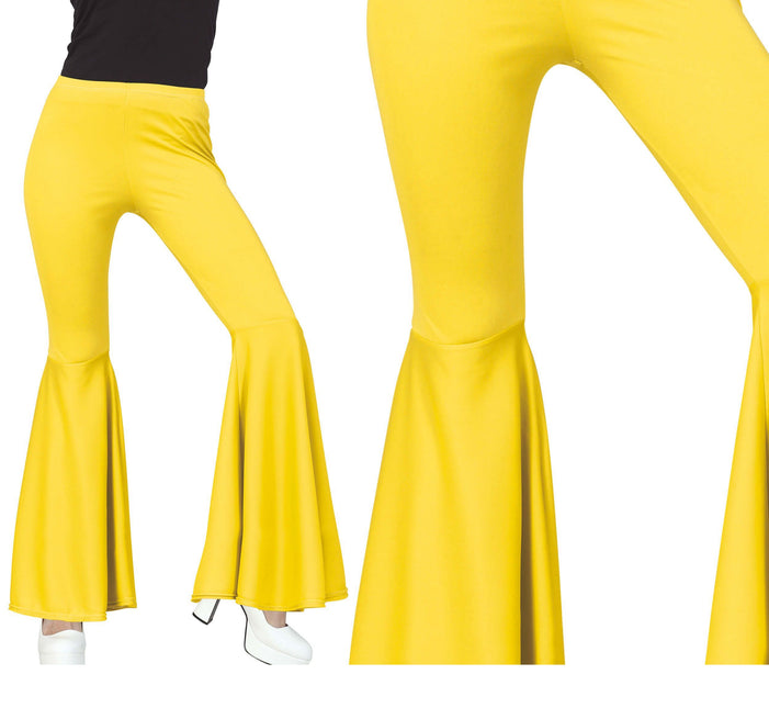 Pantaloni Disco 70S Giallo Donna