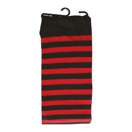 Collant Halloween Bambino Nero Rosso a righe 5/9 anni