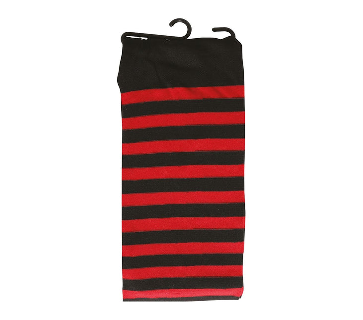 Collant Halloween Bambino Nero Rosso a righe 5/9 anni