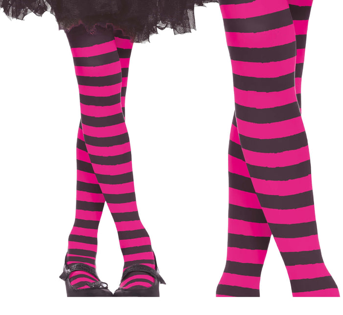 Collant Halloween Bambino Nero Rosa a righe