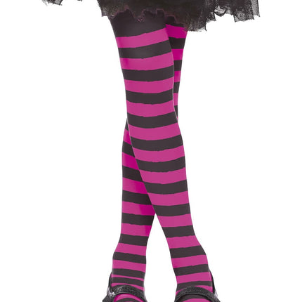 Collant Halloween Bambino Nero Rosa a righe