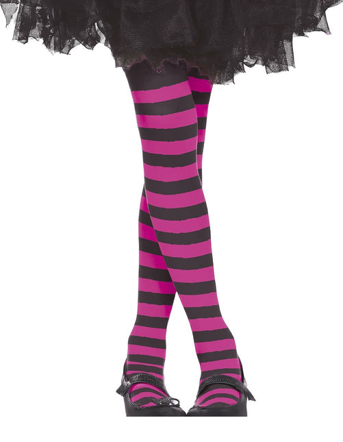 Collant Halloween Bambino Nero Rosa a righe