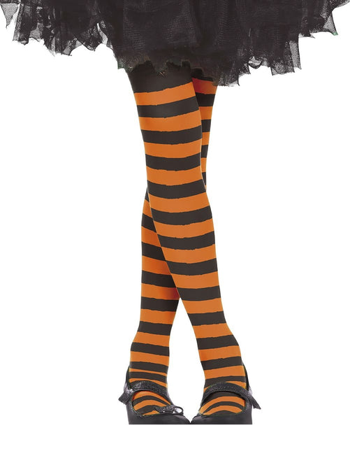 Collant Halloween Bambino Nero Arancione a righe