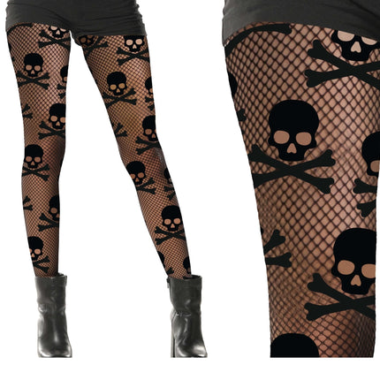 Collant Halloween Teschi neri