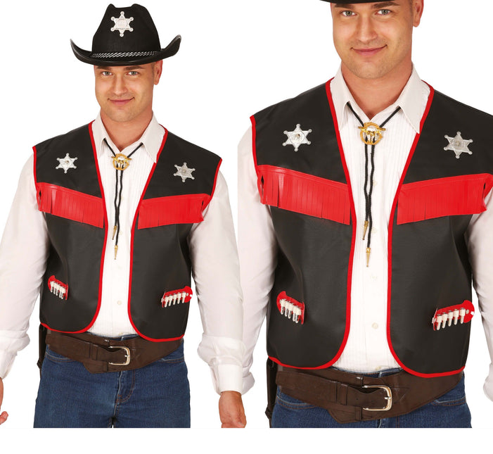 Gilet da cowboy nero