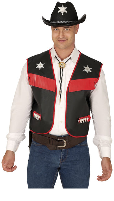 Gilet da cowboy nero