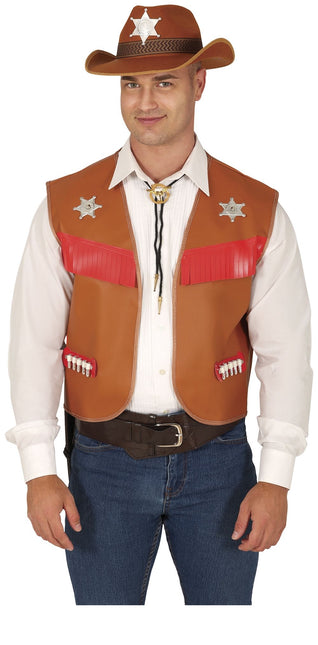 Gilet da cowboy marrone