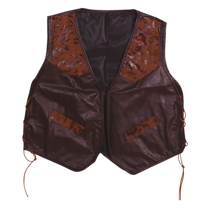 Gilet marrone in ecopelle L