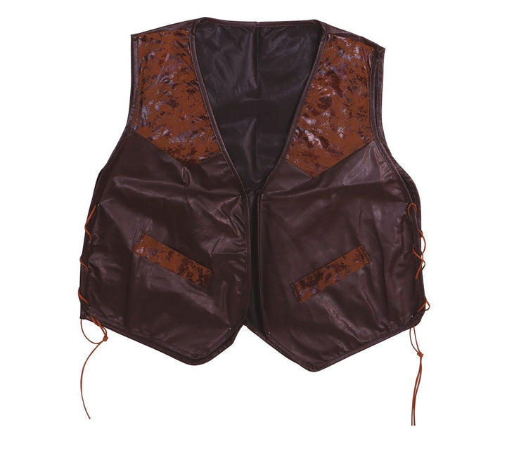 Gilet marrone in ecopelle L