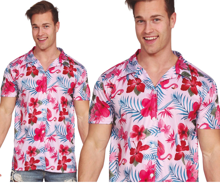 Camicia Hawaii Fenicottero