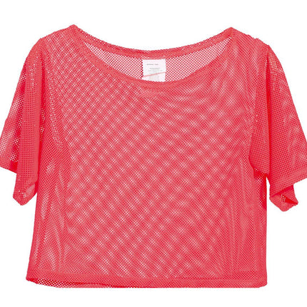 T/shirt a rete Rosa Neon Corta L