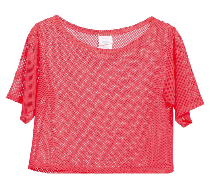 T/shirt a rete Rosa Neon Corta L