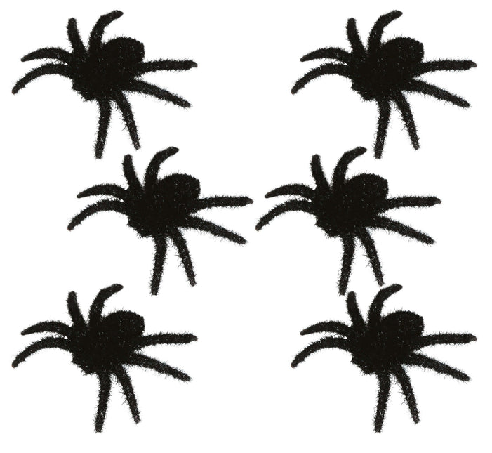 Decorazione di Halloween Ragni 6cm 6 pezzi