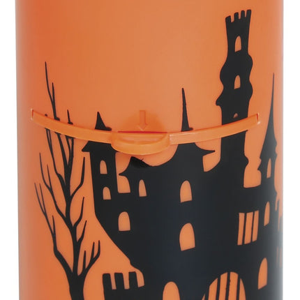 Candela arancione con proiettore a led di Halloween da 16 cm