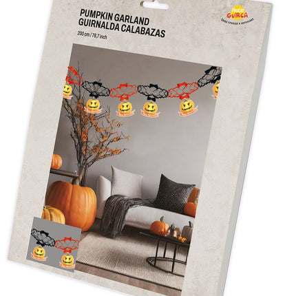 Ghirlanda di Halloween Ciondoli Zucca Deluxe 2m