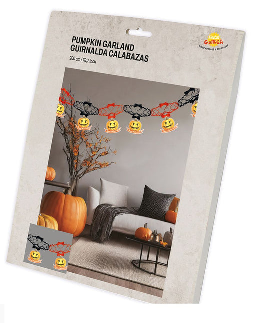 Ghirlanda di Halloween Ciondoli Zucca Deluxe 2m