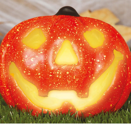 Zucca di Halloween con luce 17 cm