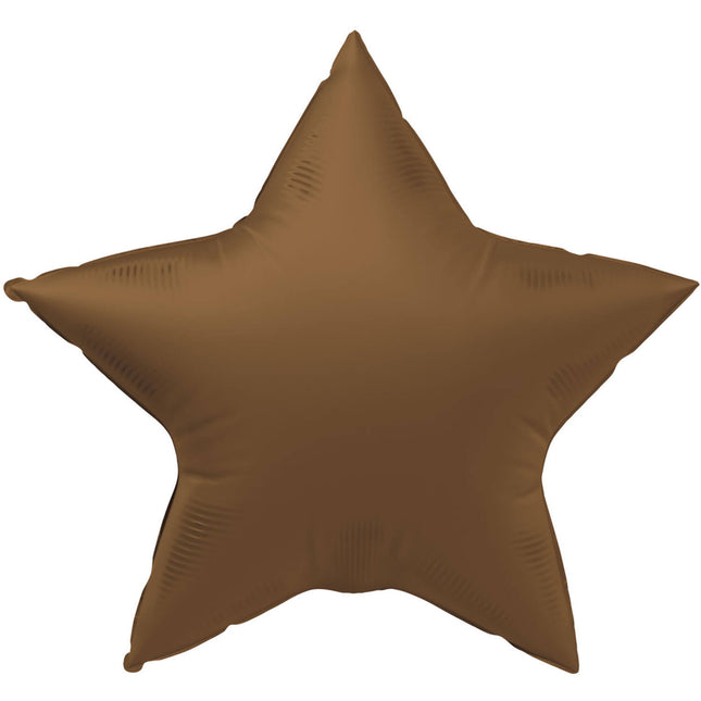 Palloncino ad elio Star Chocolate Brown glassato 45 cm vuoto