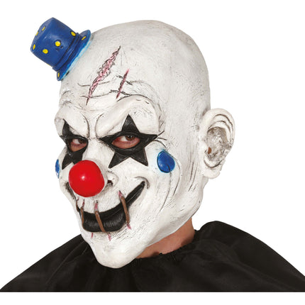 Maschera da clown con mini cappello in lattice