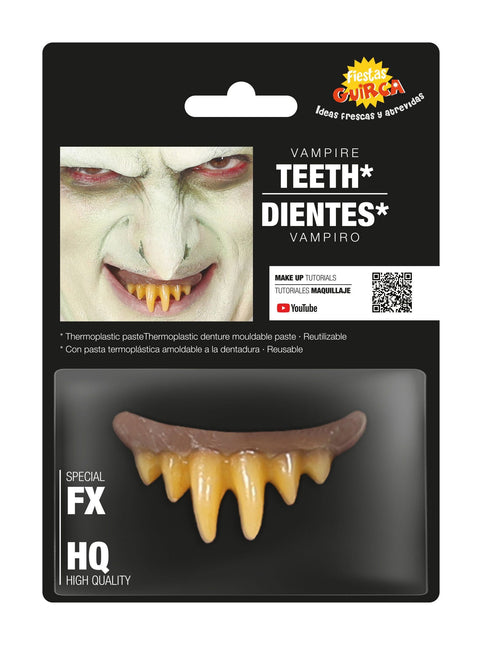 Denti da vampiro di Halloween gialli