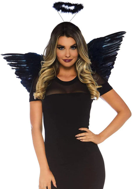 Set di accessori Angel, nero, per donna, Leg Avenue