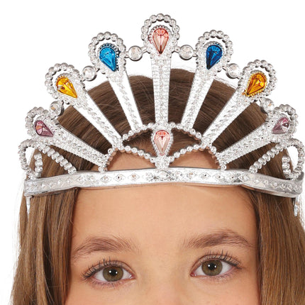 Diadema d'argento con pietre preziose, bambini