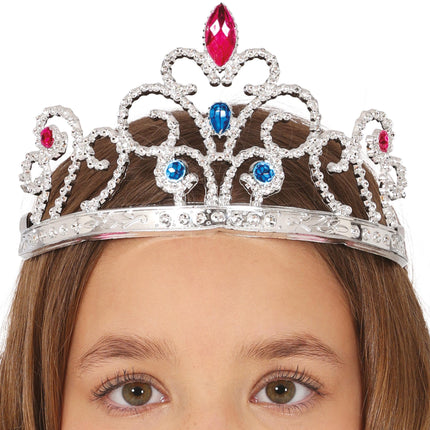 Diadema d'argento con pietre preziose, bambini