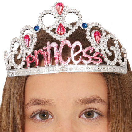 Diadema da principessa in argento con pietre preziose, bambini