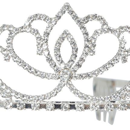 Tiara della sposa in metallo argentato, adulti