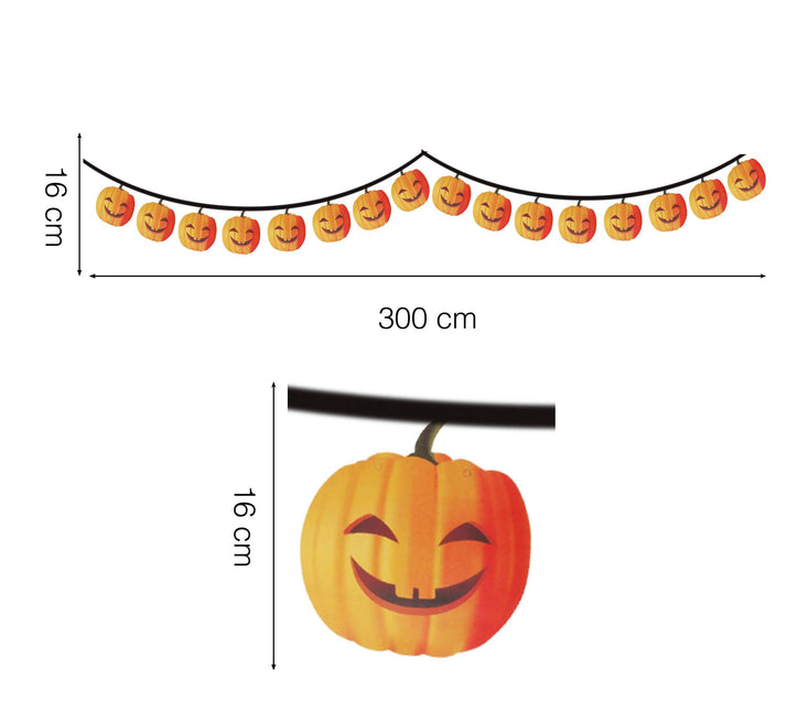 Ghirlanda di Halloween Zucca 3m