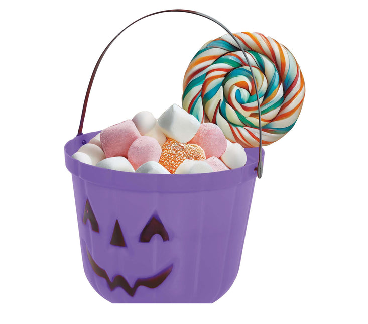 Secchiello portacaramelle di Halloween viola 20 cm